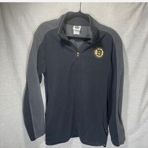 Boston Bruins 1/4 zip Fleece Men’s Small NHL, grey/black